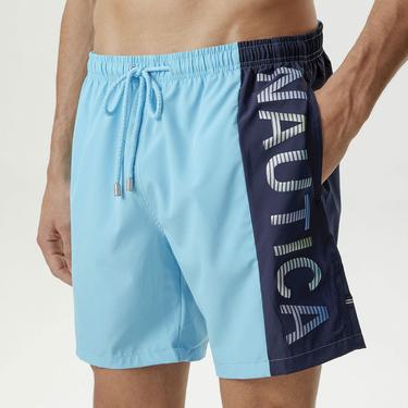  Nautica Erkek Mavi Baskılı Şort Mayo