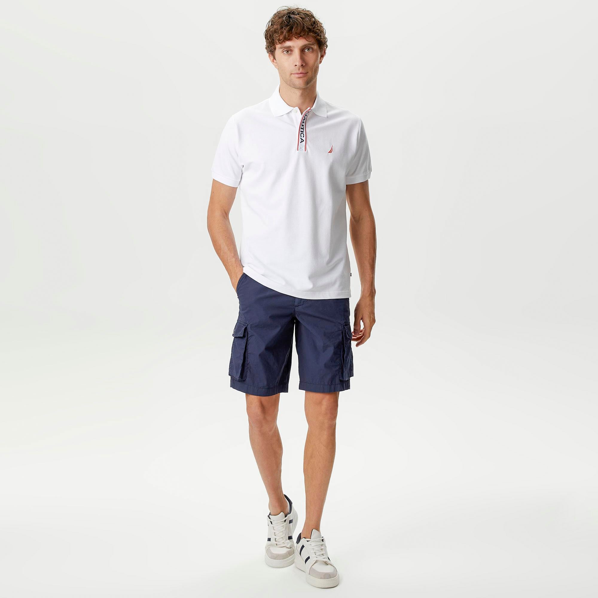 Nautica Erkek Beyaz Classic Fit Kısa Kollu Polo Yaka T-Shirt