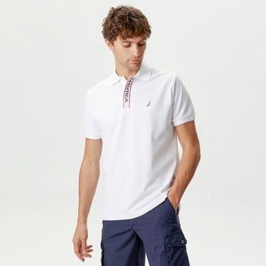  Nautica Erkek Beyaz Classic Fit Kısa Kollu Polo
