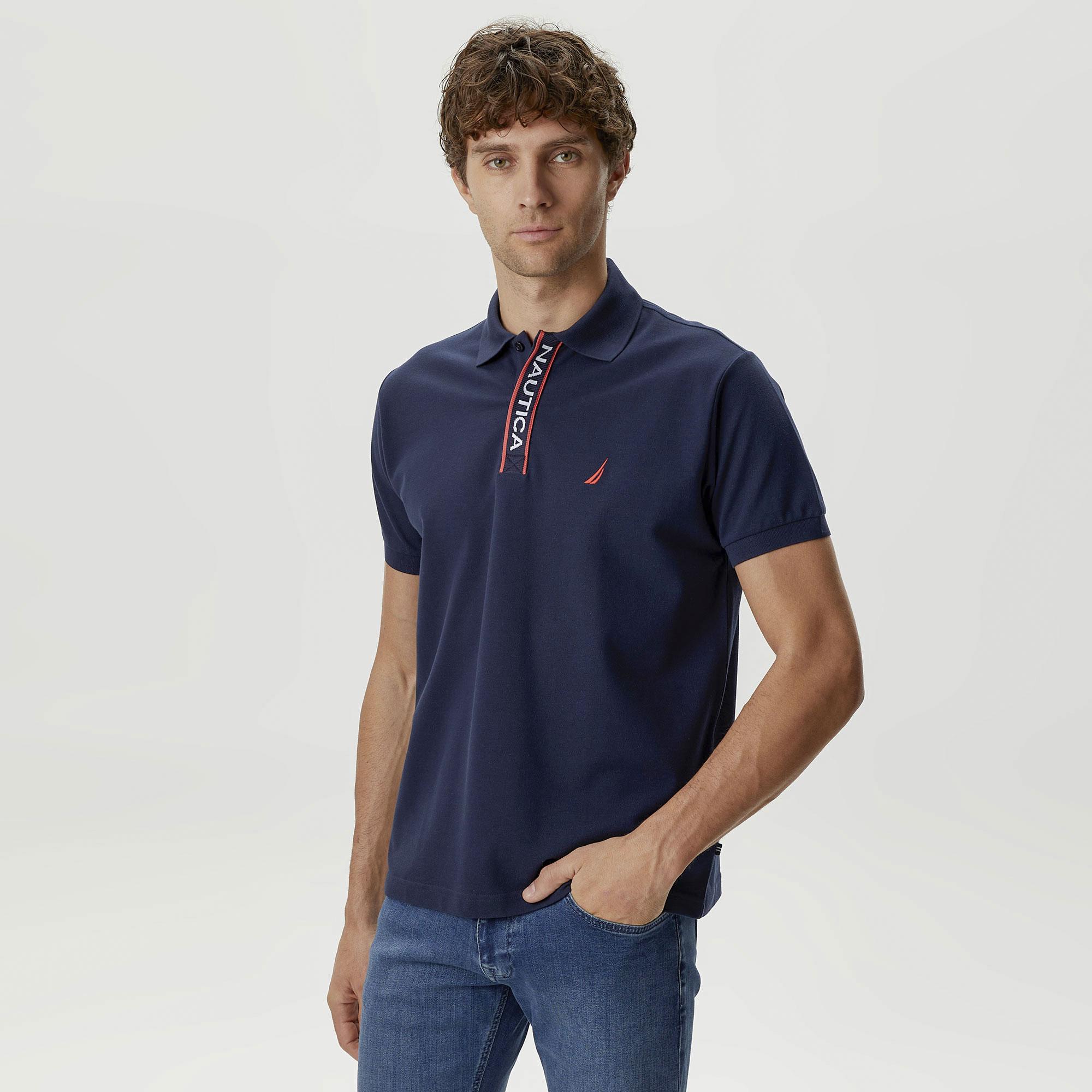 Nautica Erkek Lacivert Classic Fit Kısa Kollu Polo