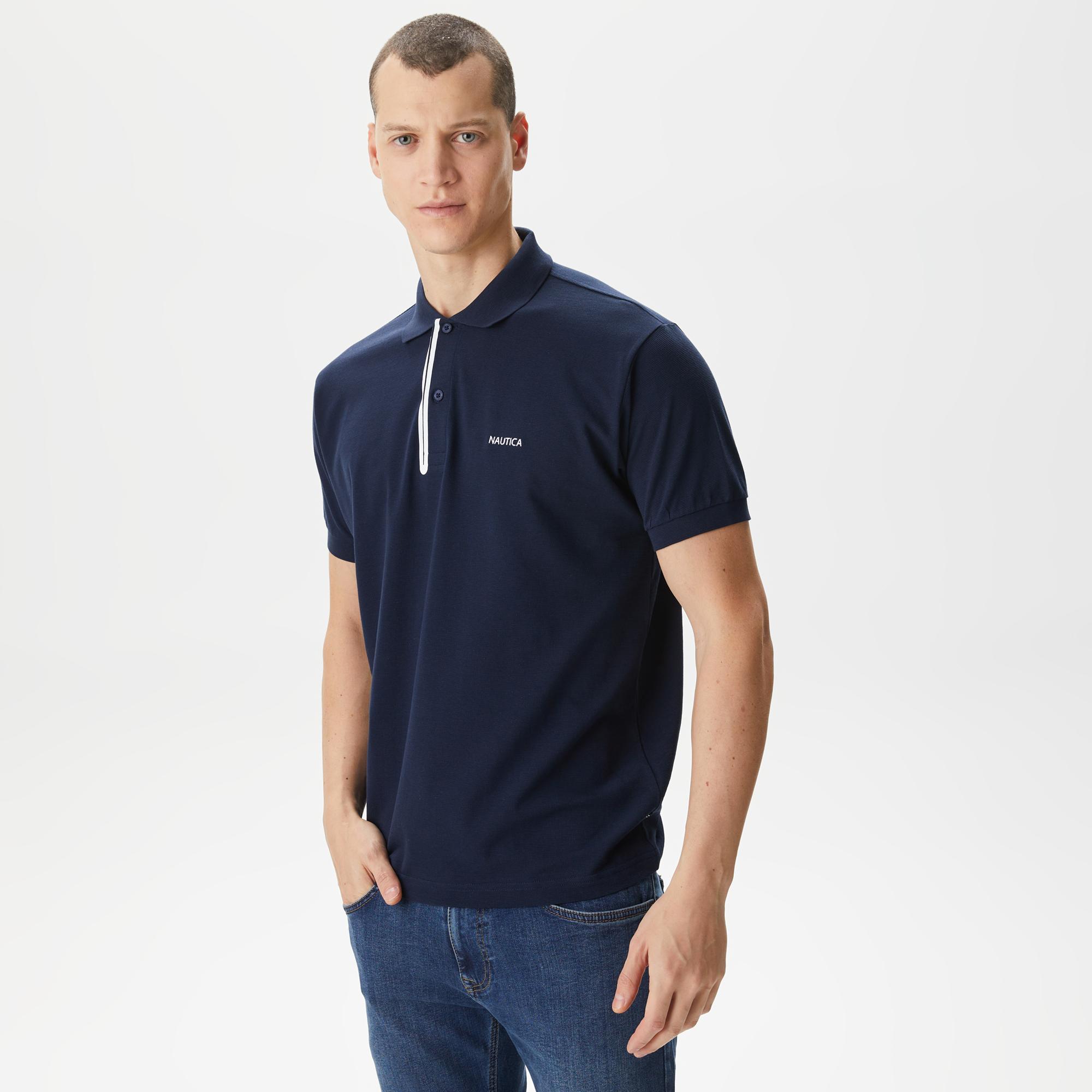 Nautica Erkek Lacivert Classic Fit Kısa Kollu Polo Yaka T-Shirt