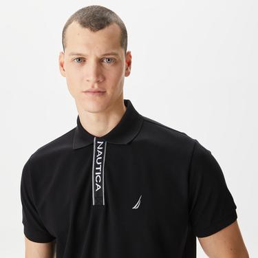  Nautica Erkek Siyah Classic Fit Kısa Kollu Polo Yaka T-Shirt