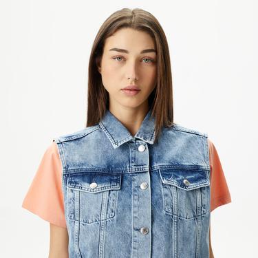  Nautica Kadın Mavi Oversize Denim Yelek