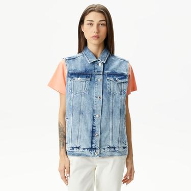 Nautica Kadın Mavi Oversize Denim Yelek