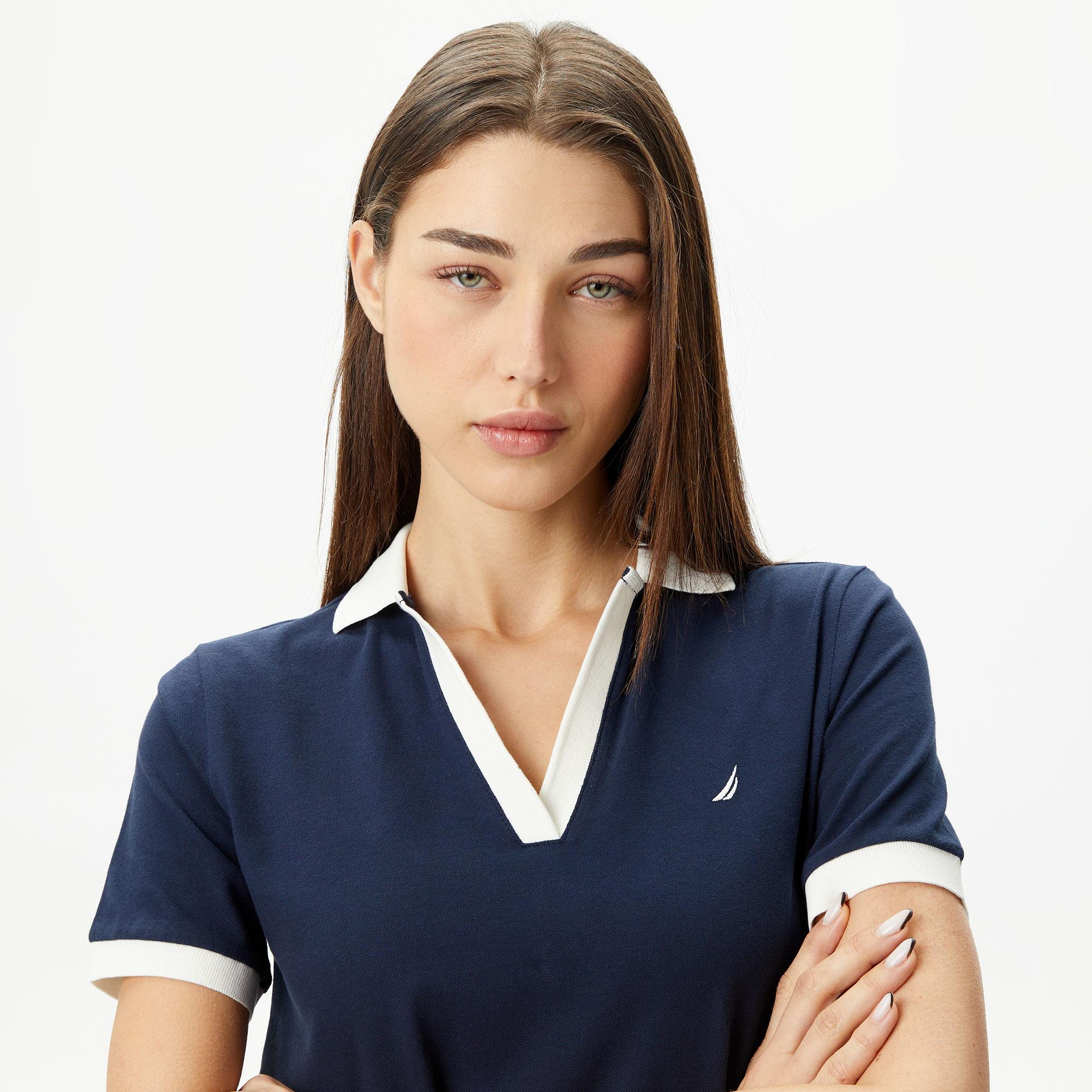 Nautica Kadın Lacivert Standart Fit Kısa Kollu Elbise