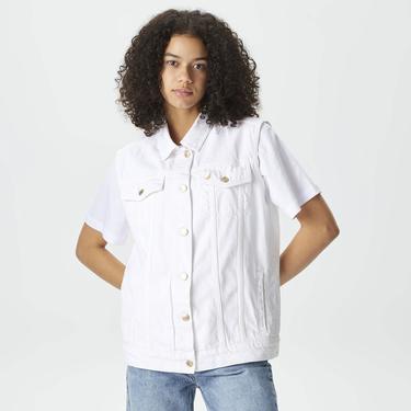 Nautica Kadın Beyaz Oversize Denim Yelek
