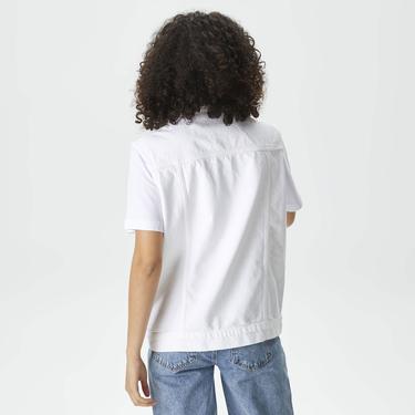  Nautica Kadın Beyaz Oversize Denim Yelek