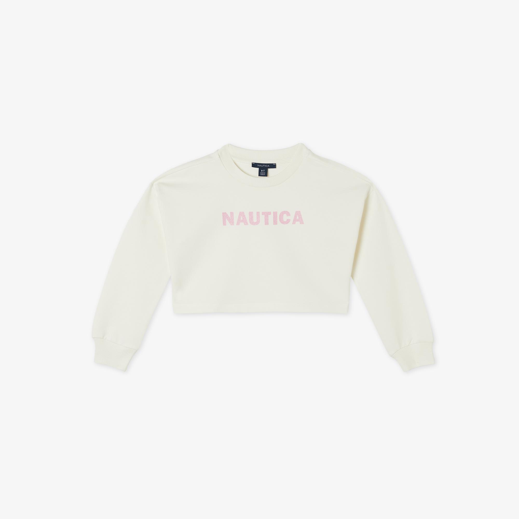 Nautica Kız Çocuk Beyaz Oversize Sweatshirt