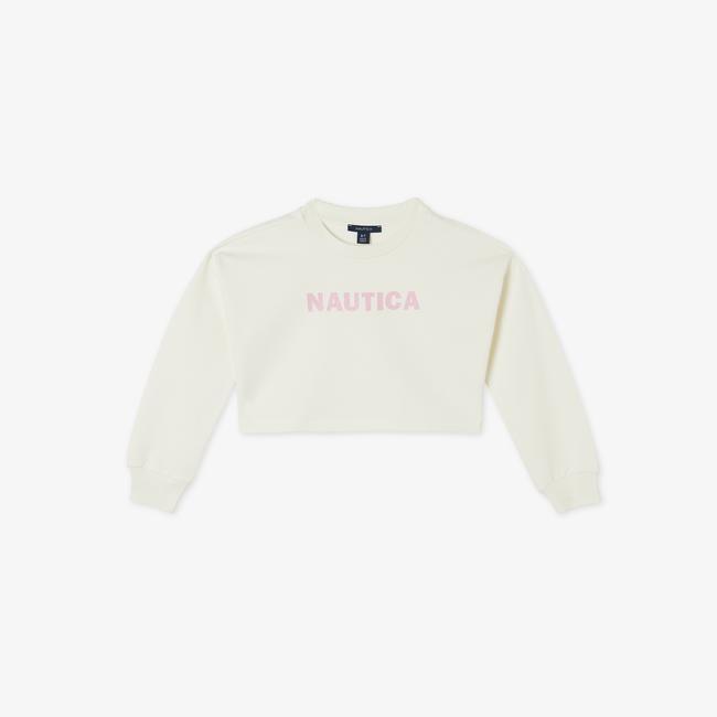  Nautica Kız Çocuk Beyaz Oversize Sweatshirt