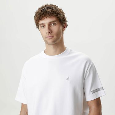  Nautica Erkek Beyaz Oversize T-Shirt