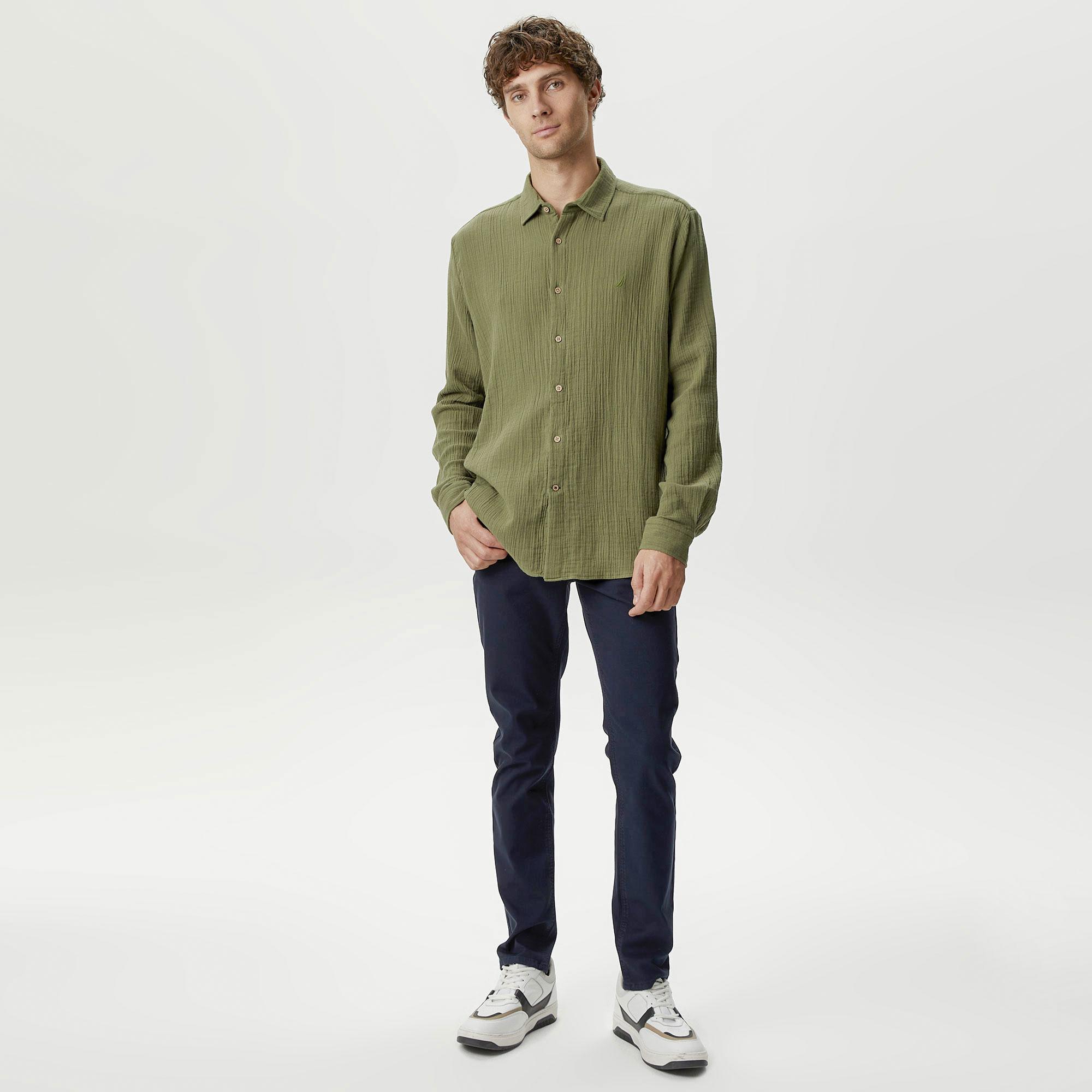 Nautica Erkek Yeşil Classic Fit Gömlek