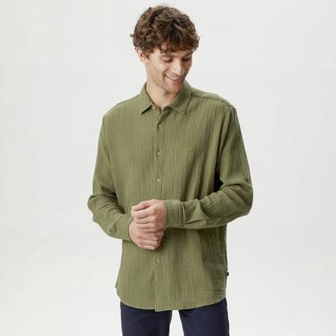  Nautica Erkek Yeşil Classic Fit Gömlek
