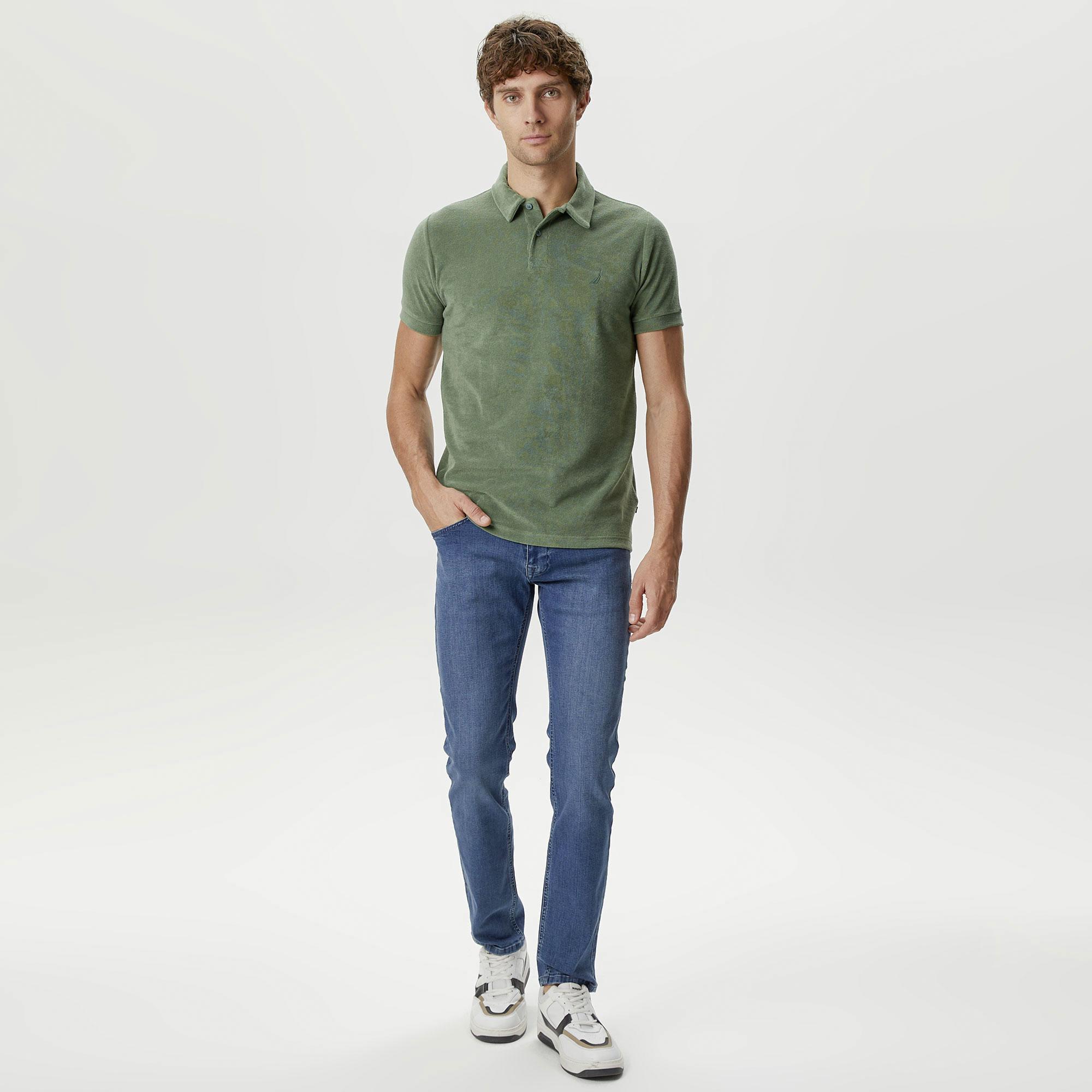 Nautica Erkek Yeşil Classic Fit Kısa Kollu Polo