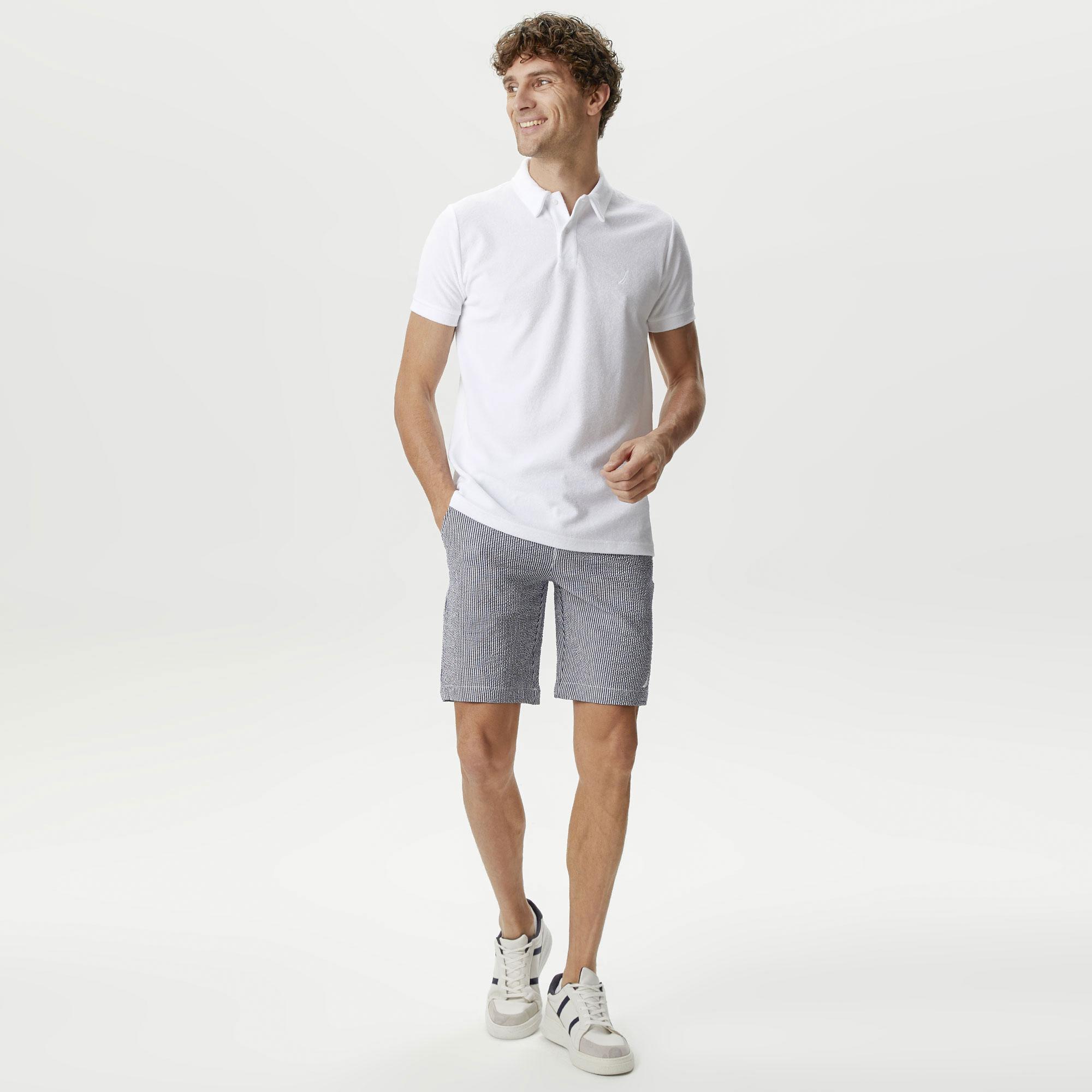 Nautica Erkek Beyaz Classic Fit Kısa Kollu Polo