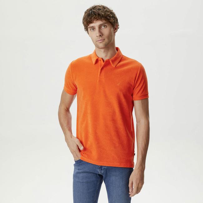  Nautica Erkek Turuncu Classic Fit Kısa Kollu Polo Yaka T-Shirt