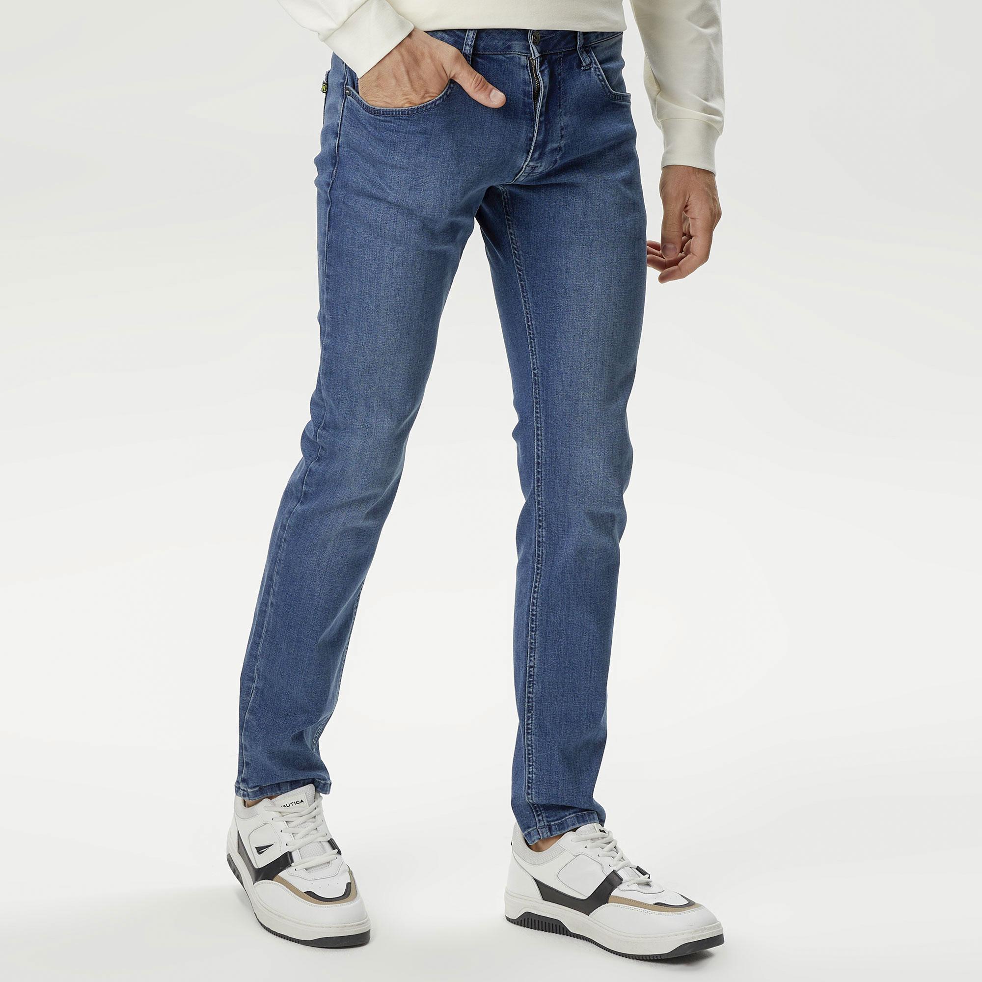 Nautica Erkek Mavi Slim Fit Jean