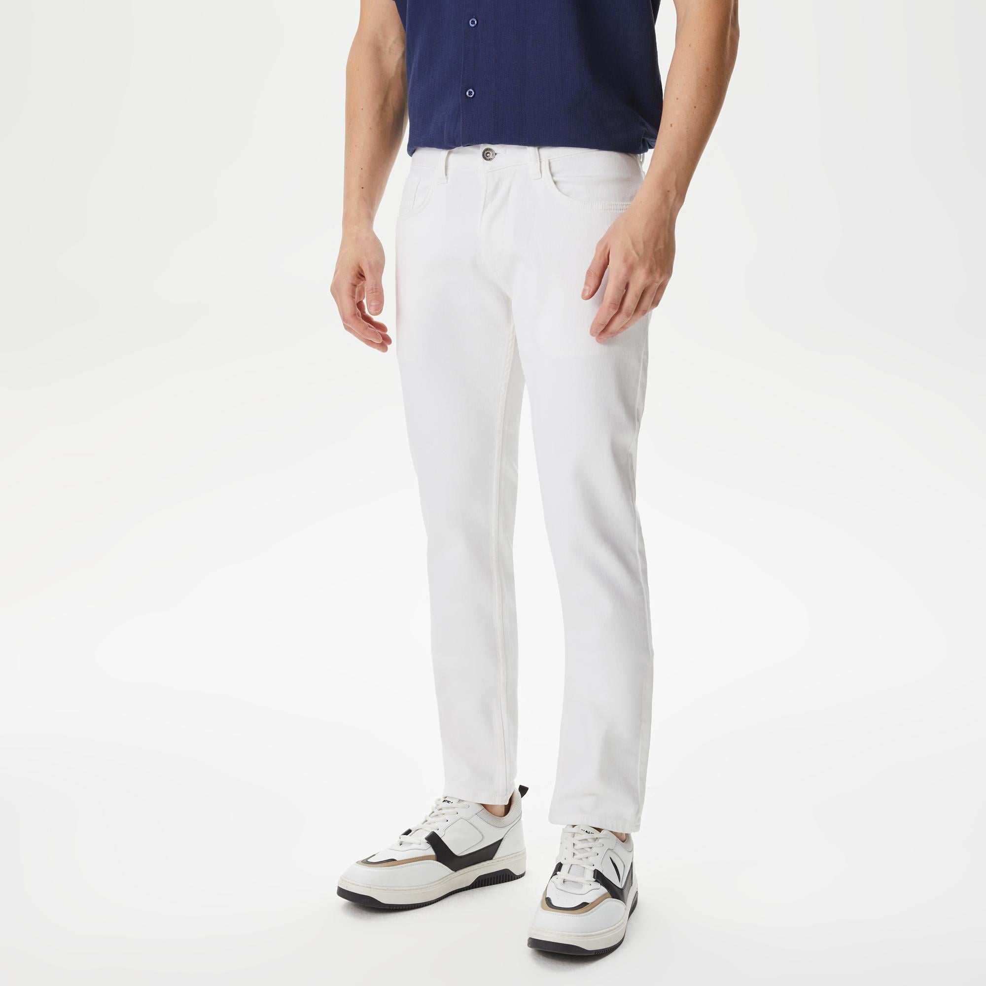 Nautica Erkek Beyaz Slim Fit Jean