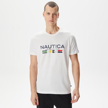 Nautica Erkek Beyaz Standart Fit T-Shirt