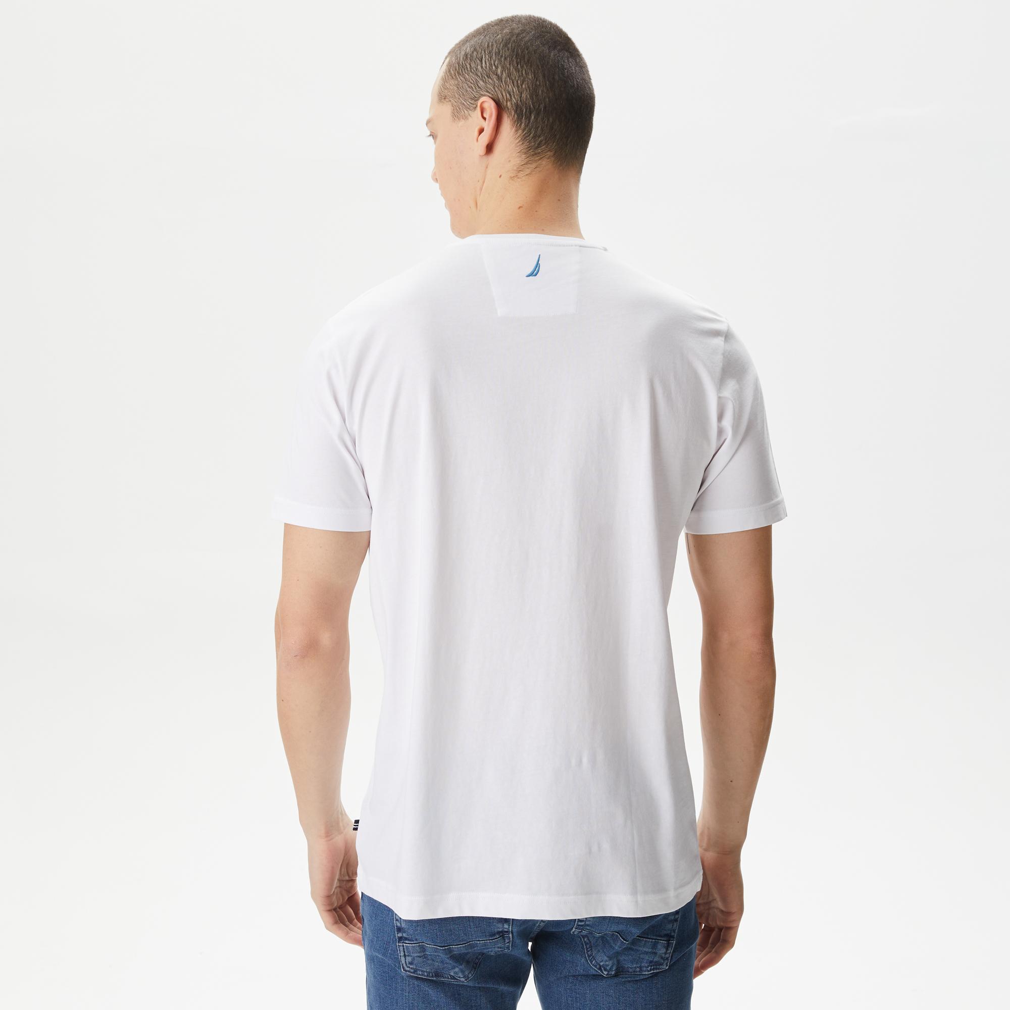 Nautica Erkek Beyaz Standart Fit T-Shirt