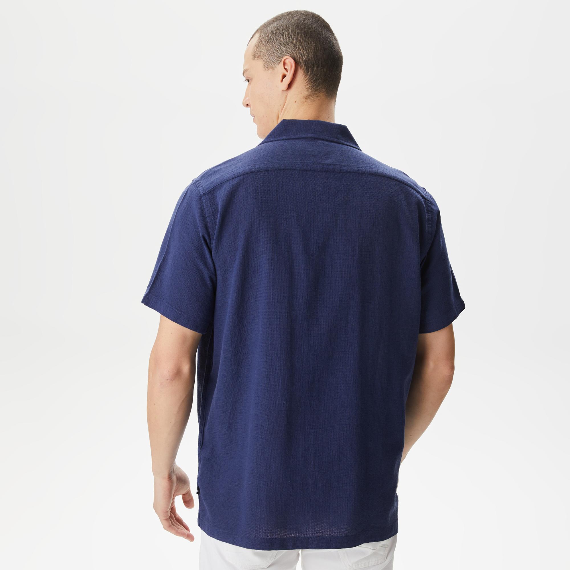 Nautica Erkek Lacivert Classic Fit Kısa Kollu Gömlek