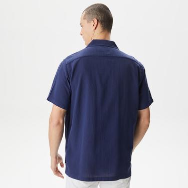  Nautica Erkek Lacivert Classic Fit Kısa Kollu Gömlek