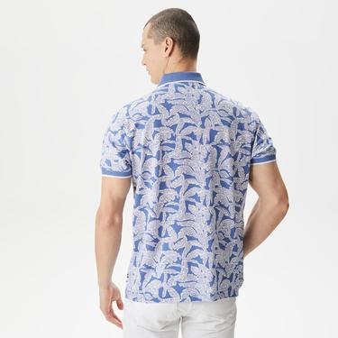  Nautica Erkek Mavi Classic Fit Kısa Kollu Baskılı Polo
