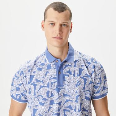  Nautica Erkek Mavi Classic Fit Kısa Kollu Baskılı Polo
