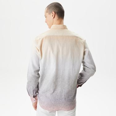  Nautica Erkek Bej Classic Fit Uzun Kollu Renk Bloklu Gömlek