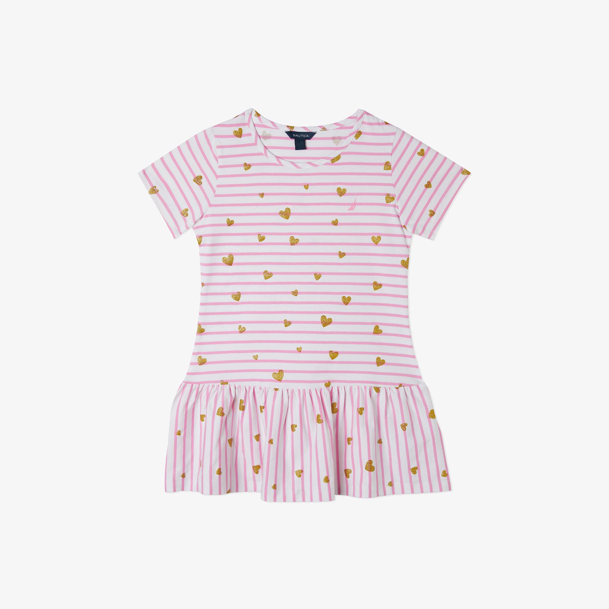 Nautica Kız Çocuk Pembe Kısa Kollu Baskılı Elbise