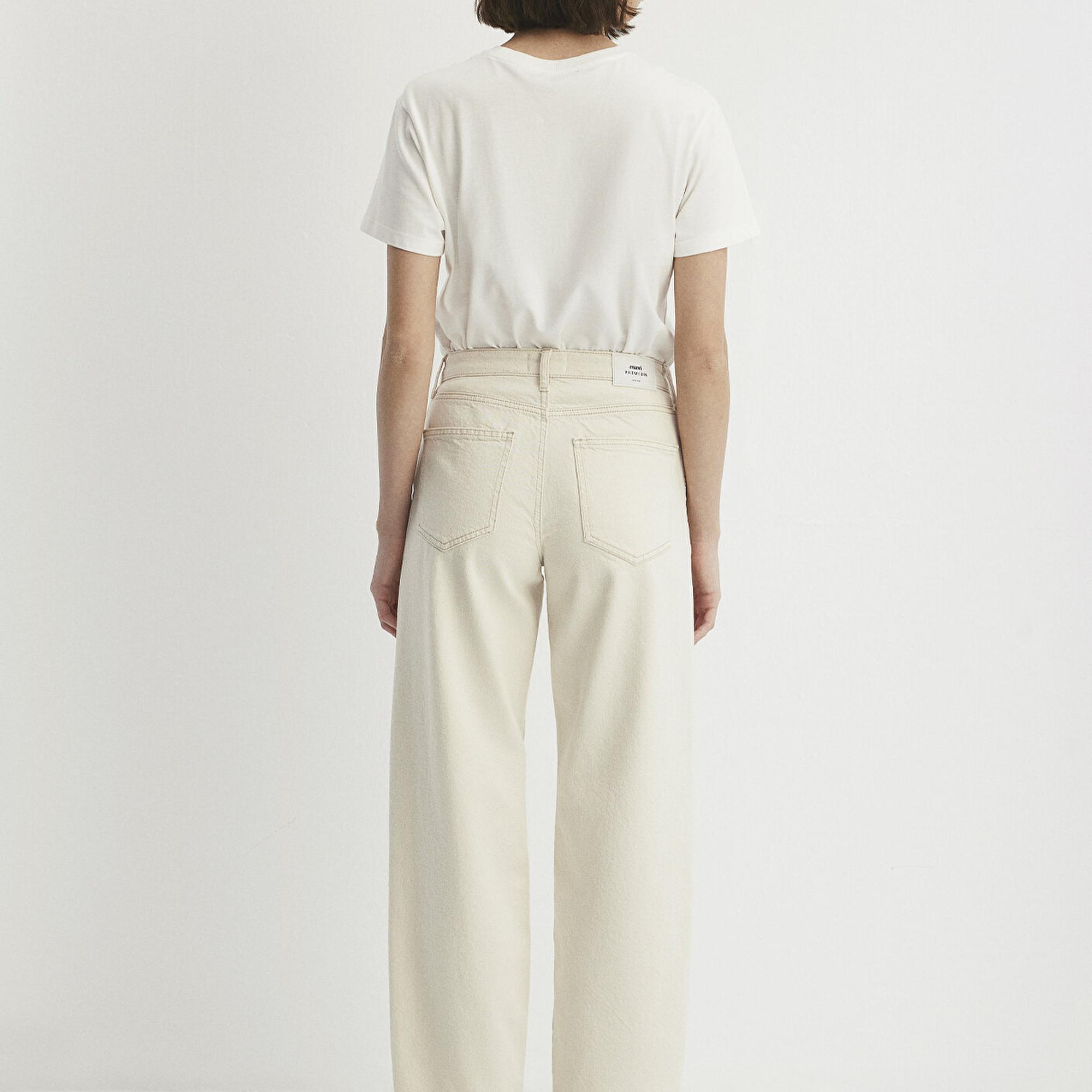 Mavi Leila Mavi Premium Krem Jean Pantolon 1010600-87058