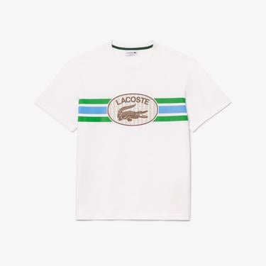  Erkek Regular Fit Bisiklet Yaka Monogram Beyaz T-Shirt