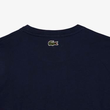  Lacoste Unisex Regular Fit Bisiklet Yaka Baskılı Lacivert T-Shirt