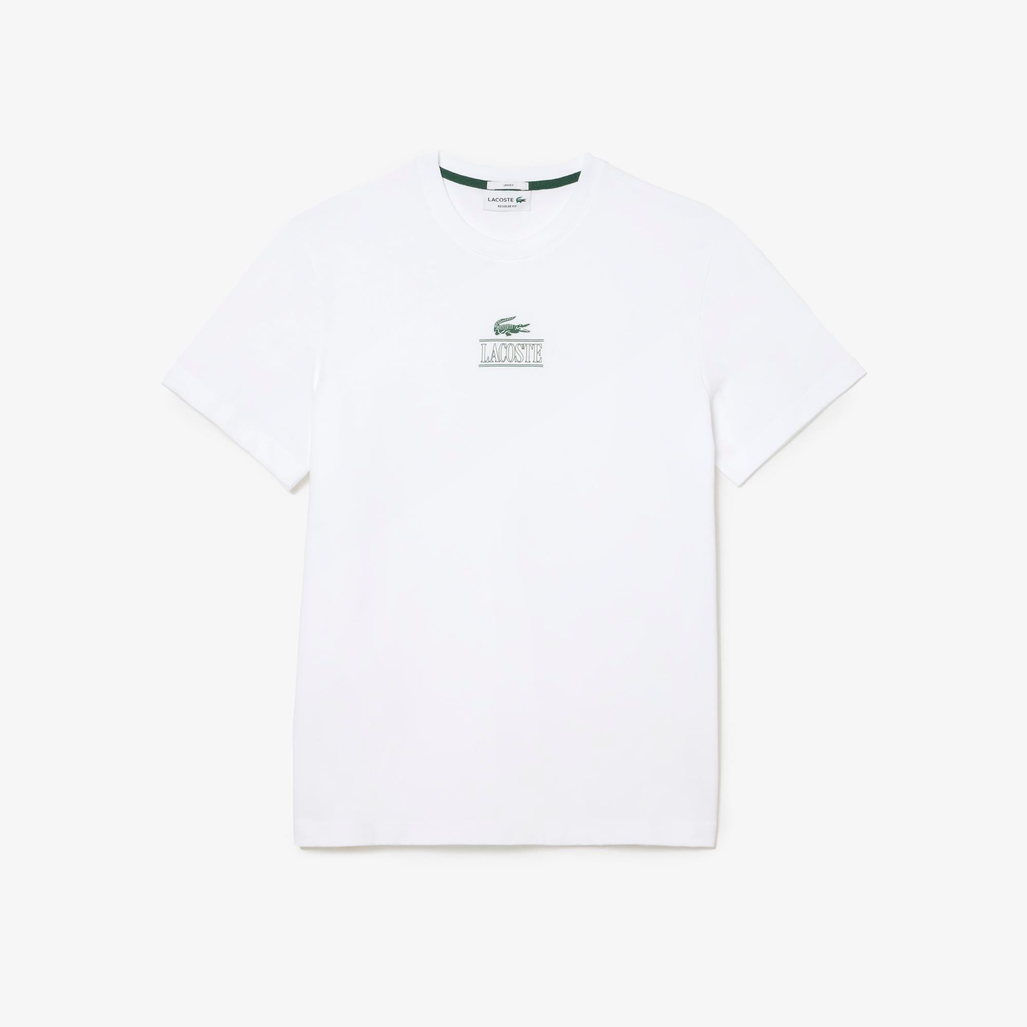 Unisex Regular Fit Bisiklet Yaka Baskılı Beyaz T-Shirt