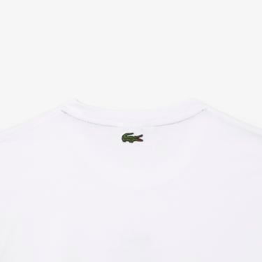  Unisex Regular Fit Bisiklet Yaka Baskılı Beyaz T-Shirt