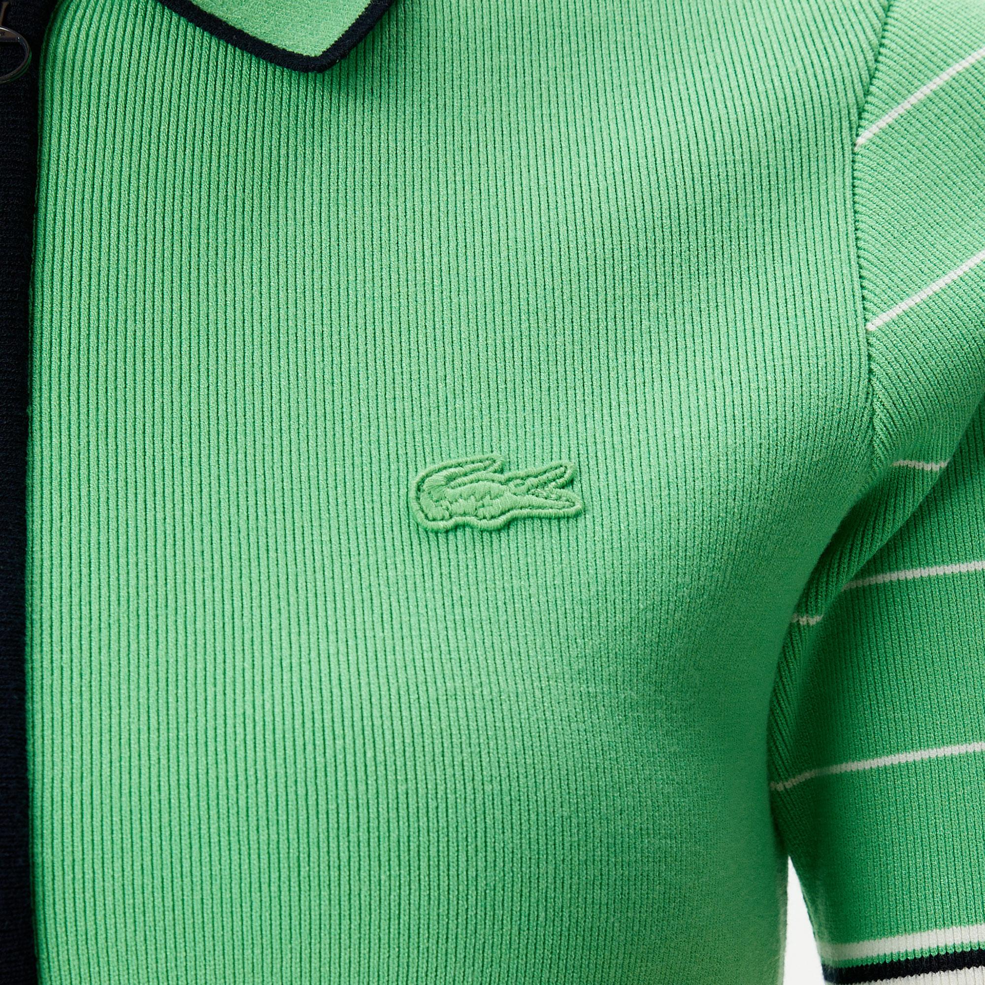 Kadın Flare Fit Polo Yaka Yeşil Elbise