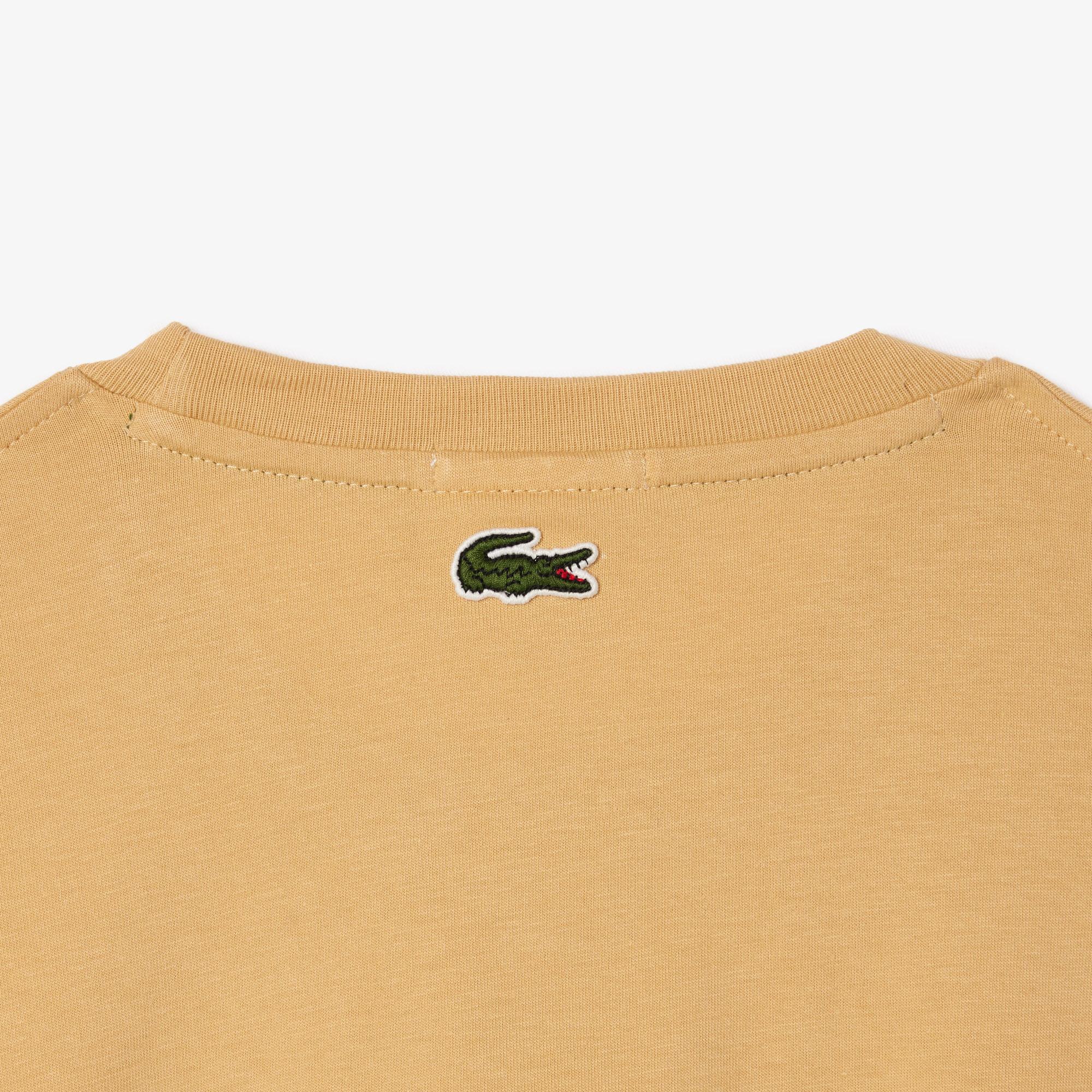 Unisex Regular Fit Bisiklet Yaka Bej T-Shirt