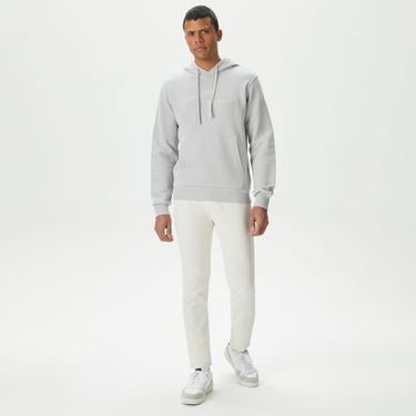  Erkek Relaxed Fit Kapüşonlu Gri Sweatshirt