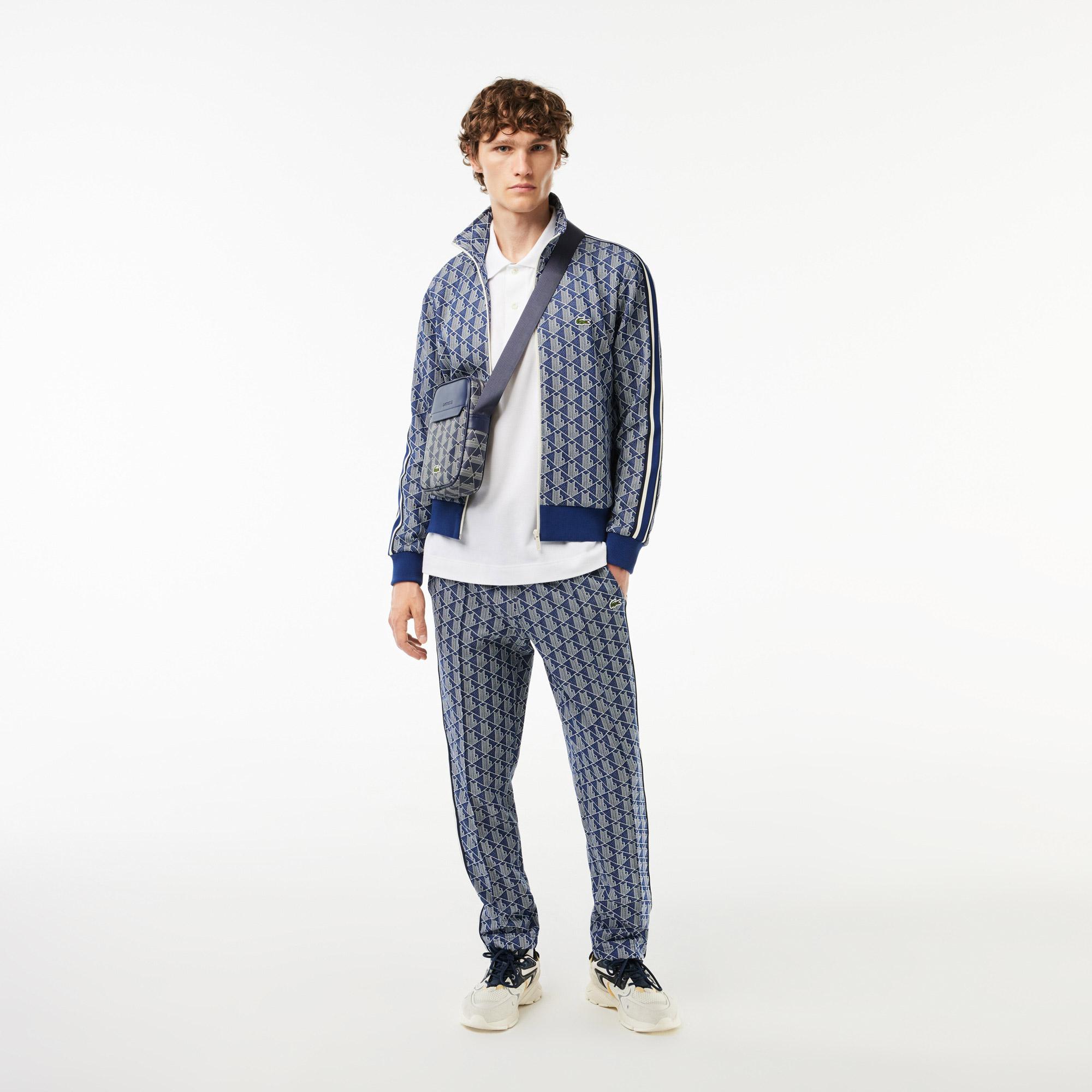 Lacoste Erkek Regular Fit Fermuarlı Monogram Lacivert Sweatshirt