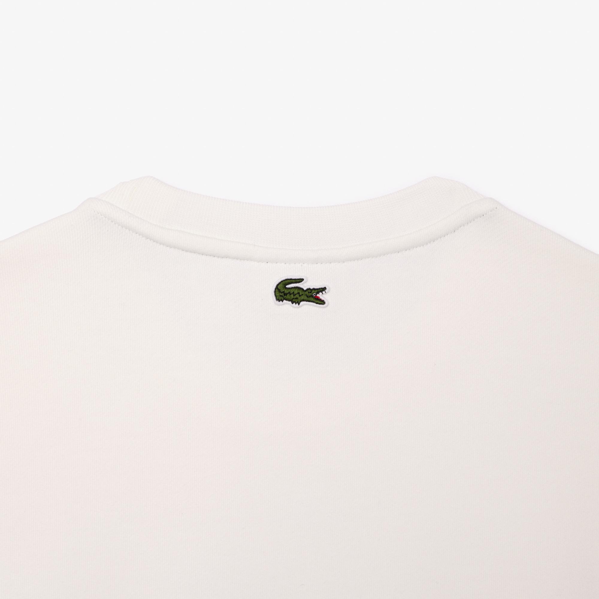 Erkek Classic Fit Bisiklet Yaka Baskılı Krem Sweatshirt