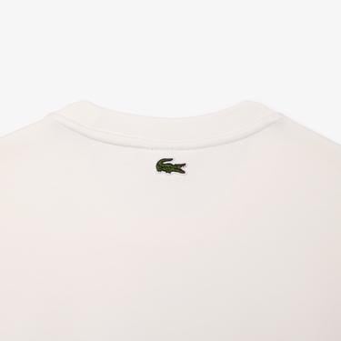  Erkek Classic Fit Bisiklet Yaka Baskılı Krem Sweatshirt