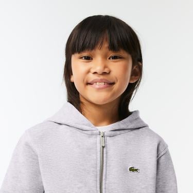  Lacoste Çocuk Kapüşonlu Gri Sweatshirt