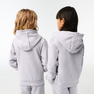  Lacoste Çocuk Kapüşonlu Gri Sweatshirt
