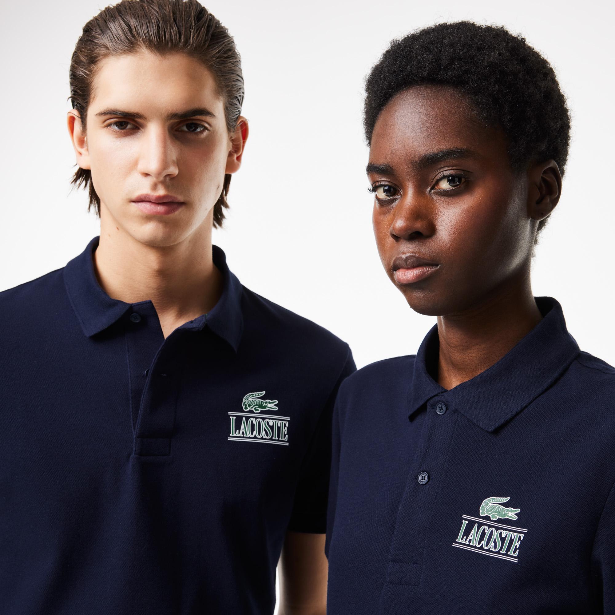 Lacoste Unisex Regular Fit Baskılı Lacivert Polo