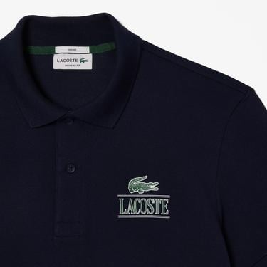  Lacoste Unisex Regular Fit Baskılı Lacivert Polo