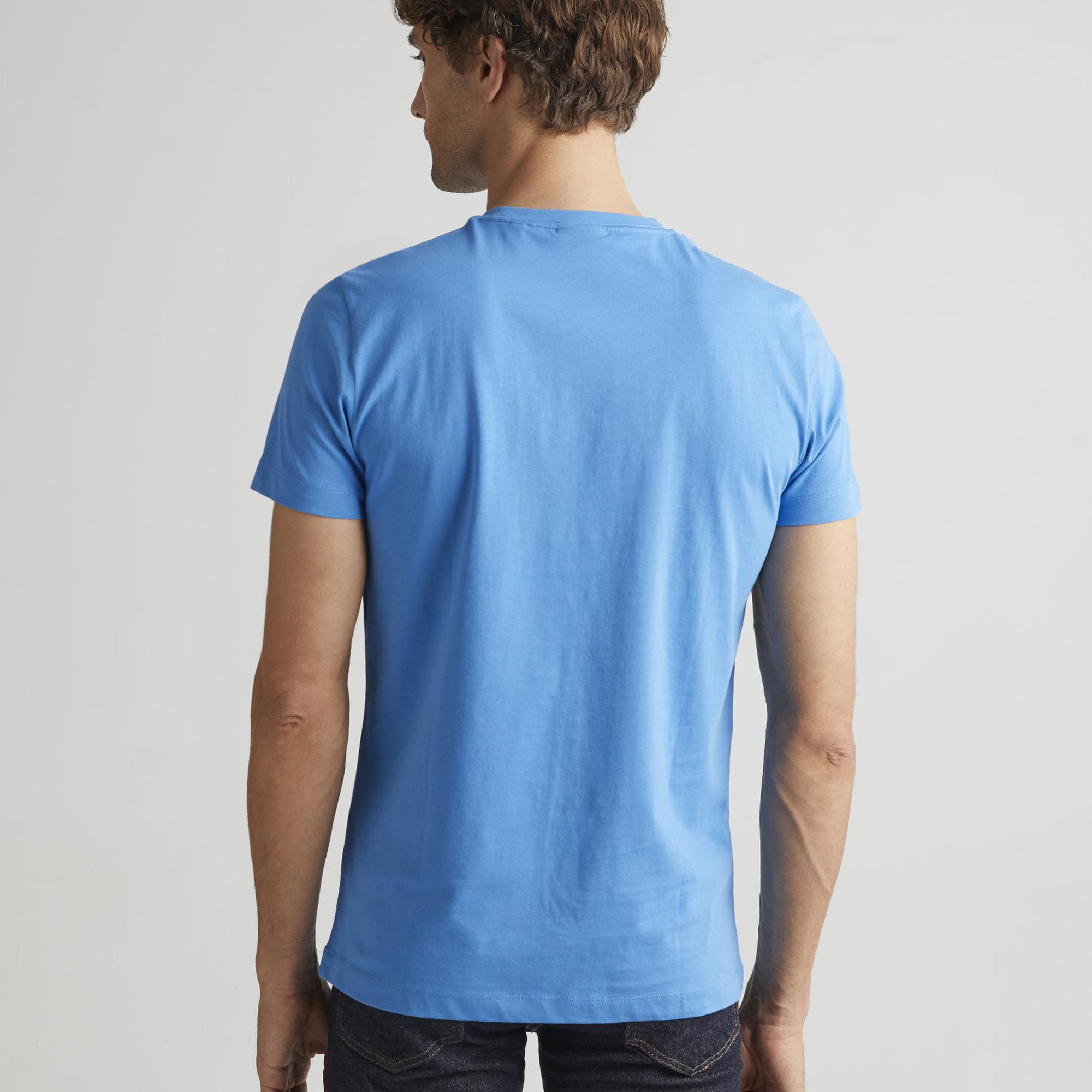 GANT Erkek Mavi Regular Fit Bisiklet Yaka T-Shirt