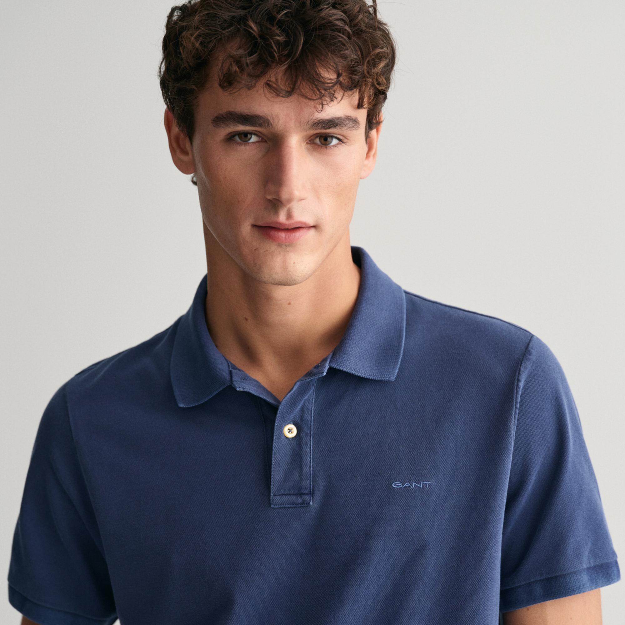 GANT Erkek Mavi Regular Fit Polo