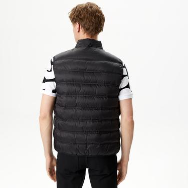  Erkek Kapüşonlu Siyah Çıkarılabilir Yelek Detaylı Mont