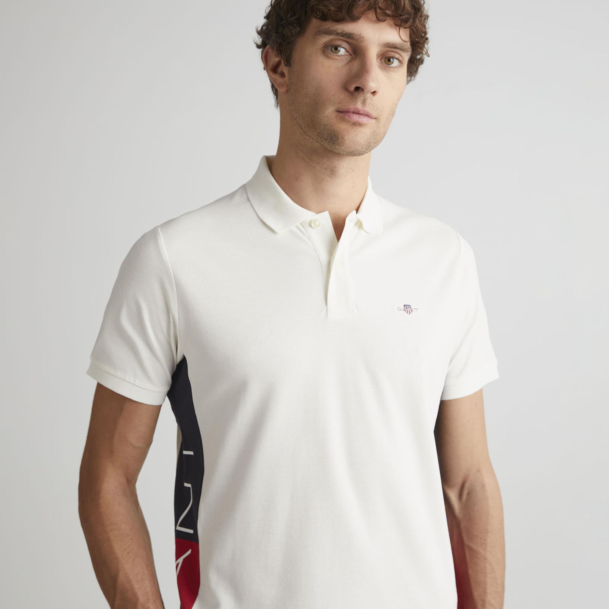 GANT Erkek Krem Regular Fit Renk Bloklu Polo