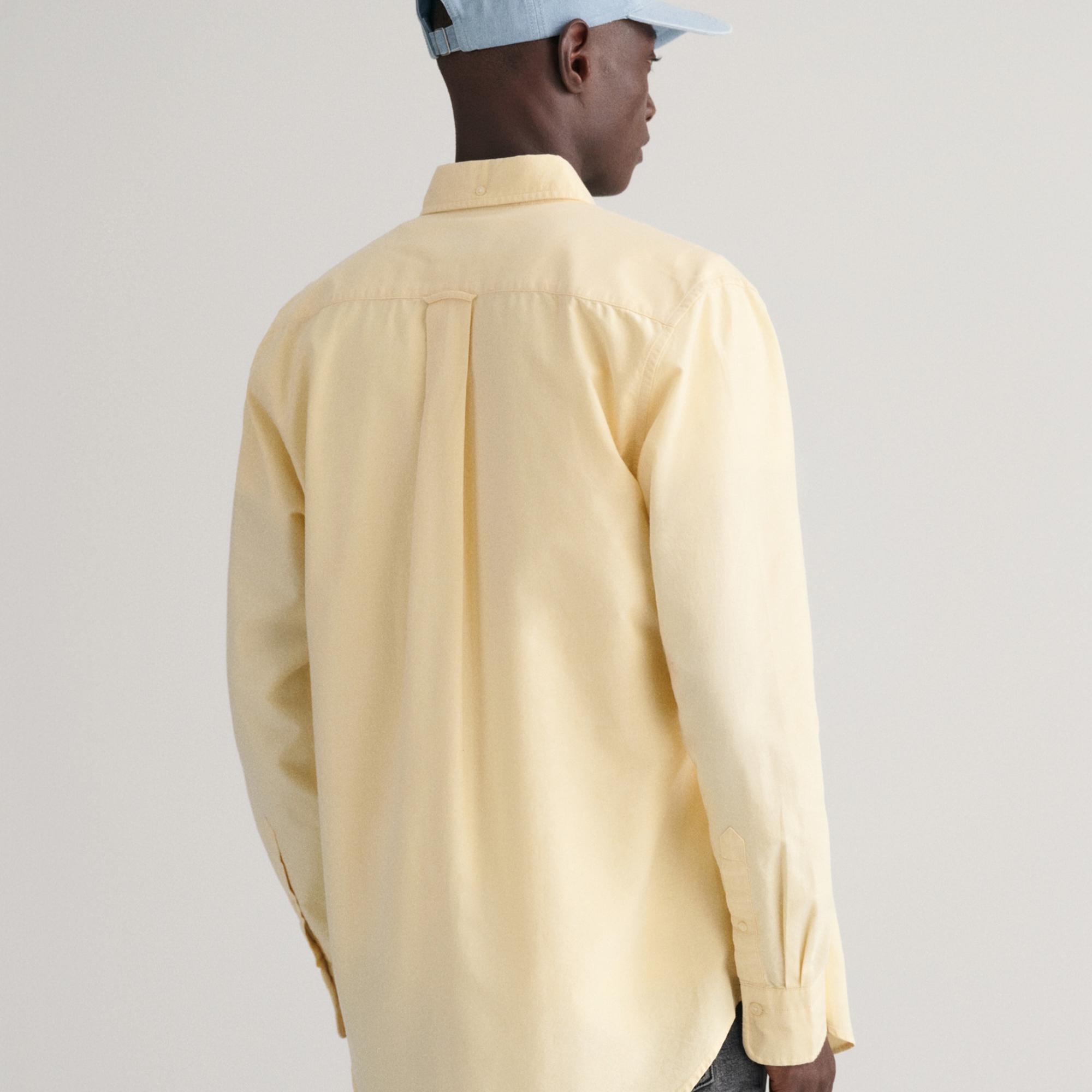 GANT Erkek Sarı Regular Fit Düğmeli Yaka Oxford Gömlek