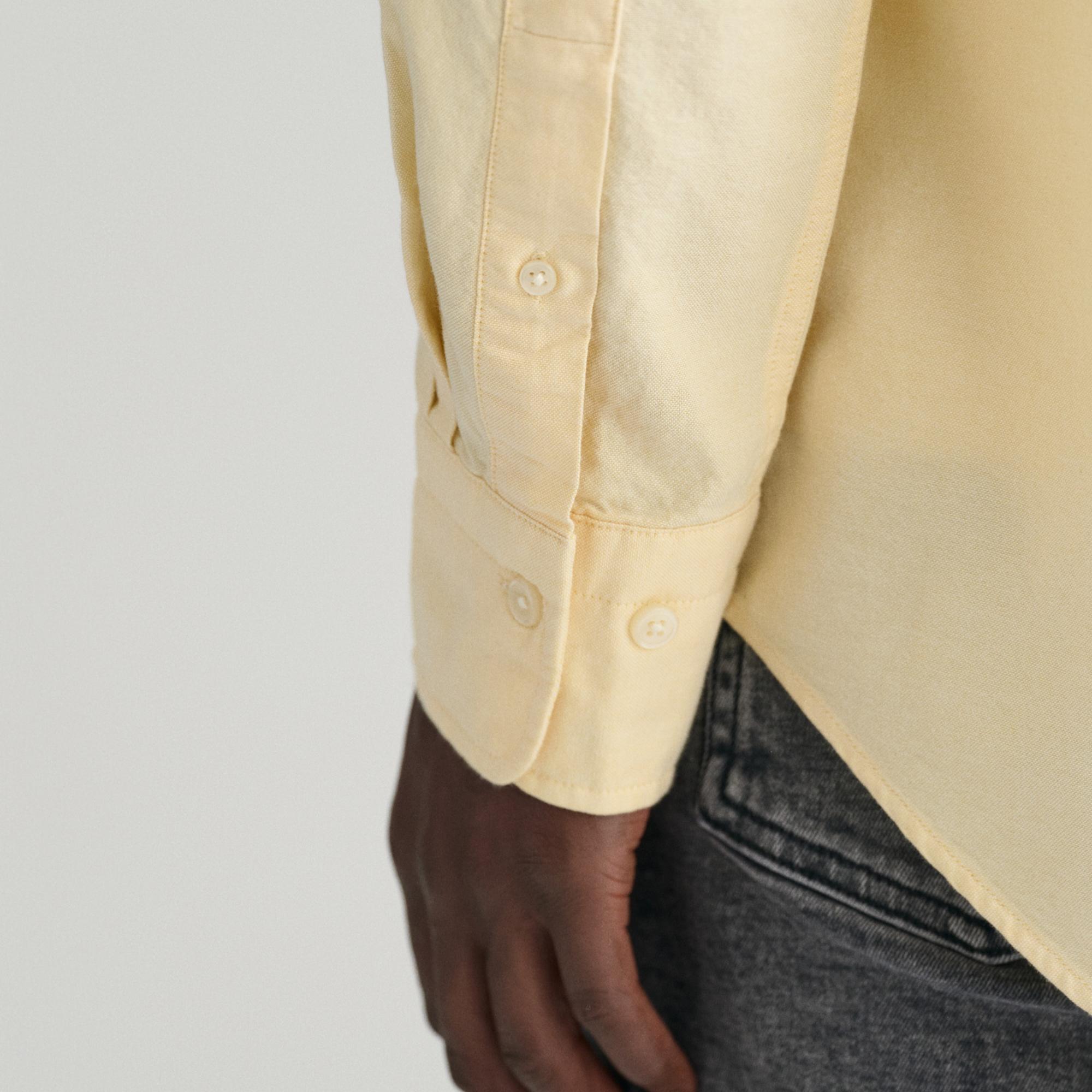 GANT Erkek Sarı Regular Fit Düğmeli Yaka Oxford Gömlek